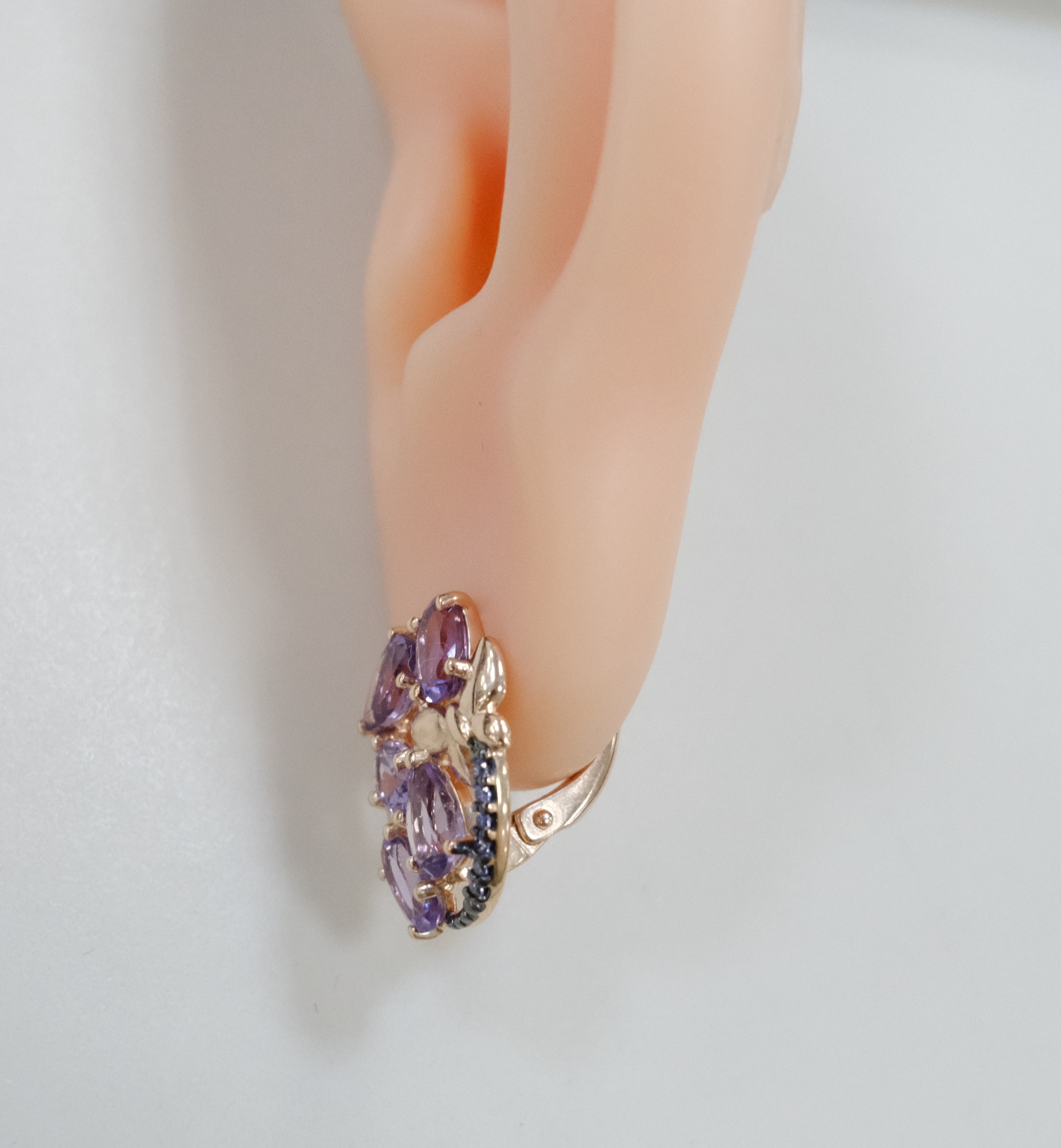 Серебряные серьги с аметистами